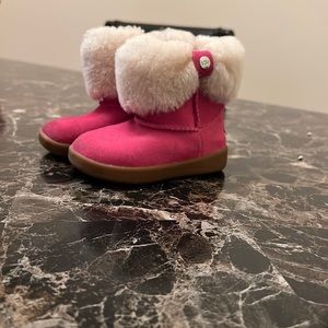 Shoes that she just grew out of && are taking you space